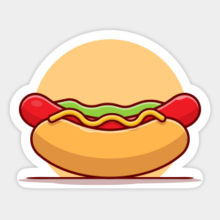 Hotdog Cartoon Vector Icon Illustration (11) Sticker